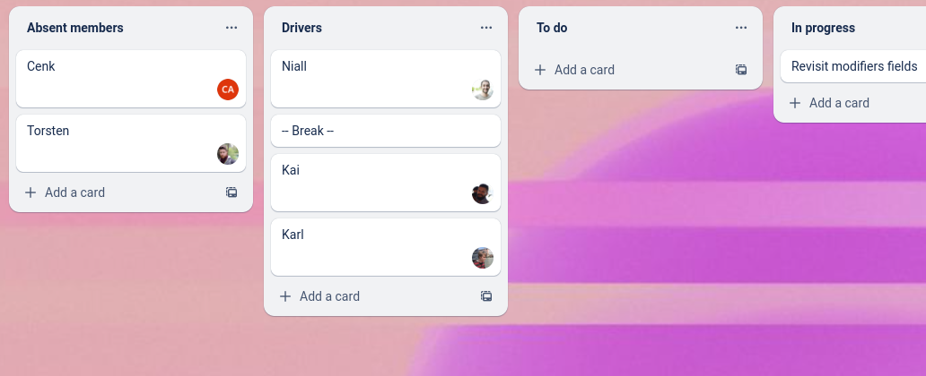 Using Trello as an ensemble programming whiteboard